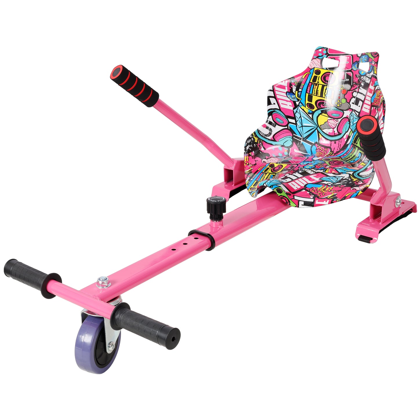 Hoverboard Seat Attachment Go-Kart,Fits 6.5" 8"10" Hoverboards,Sturdy Adjustable Off-Road Frame,Hover Cart for Family Fun,not include Hoverboard,Pink image 4