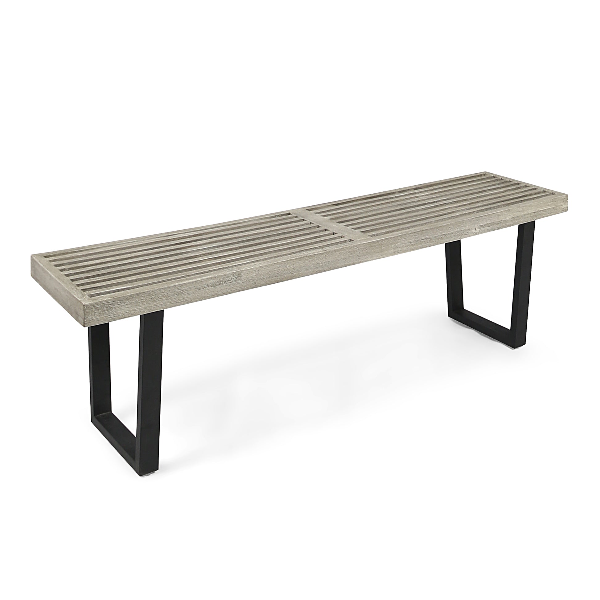 Metal/Solid Wood Outdoor Bench image 7