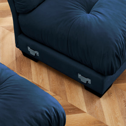 Milano Armless Sofa W/1 pillow - blue image 8