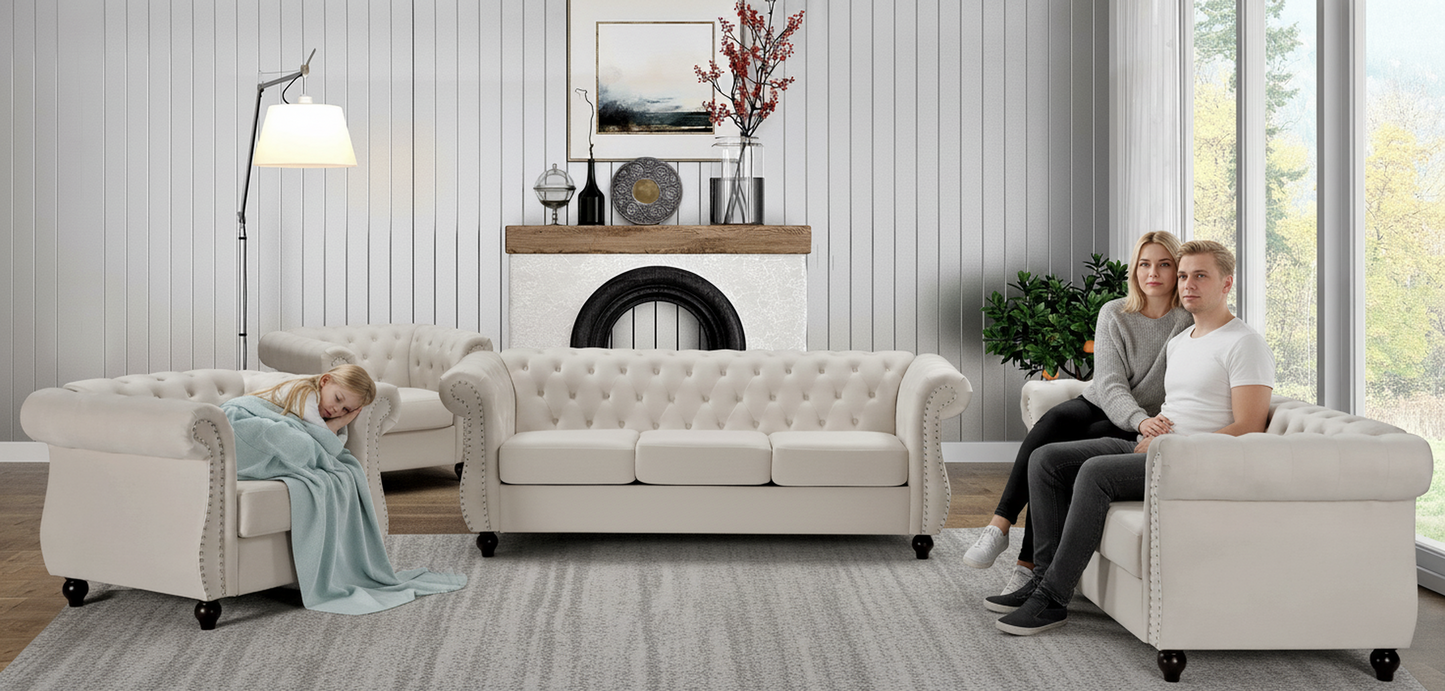 Chesterfield Crushed Velvet Accent Chair, Button Tufted Single Sofa Chair with Rolled Arms, Wood Tapered Legs, High Density Foam Spring Support, Comes with Matching Bolster image 5