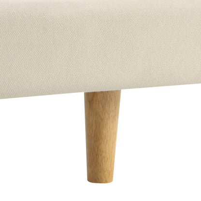 Beige Chunky Headboard Bed Frame, Solid Rubberwood Legs, Cal-King, 800lbs Capacity image 5