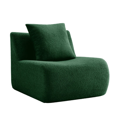 Armless Sofa W/Pillow Teddy Fabric-Green image 3