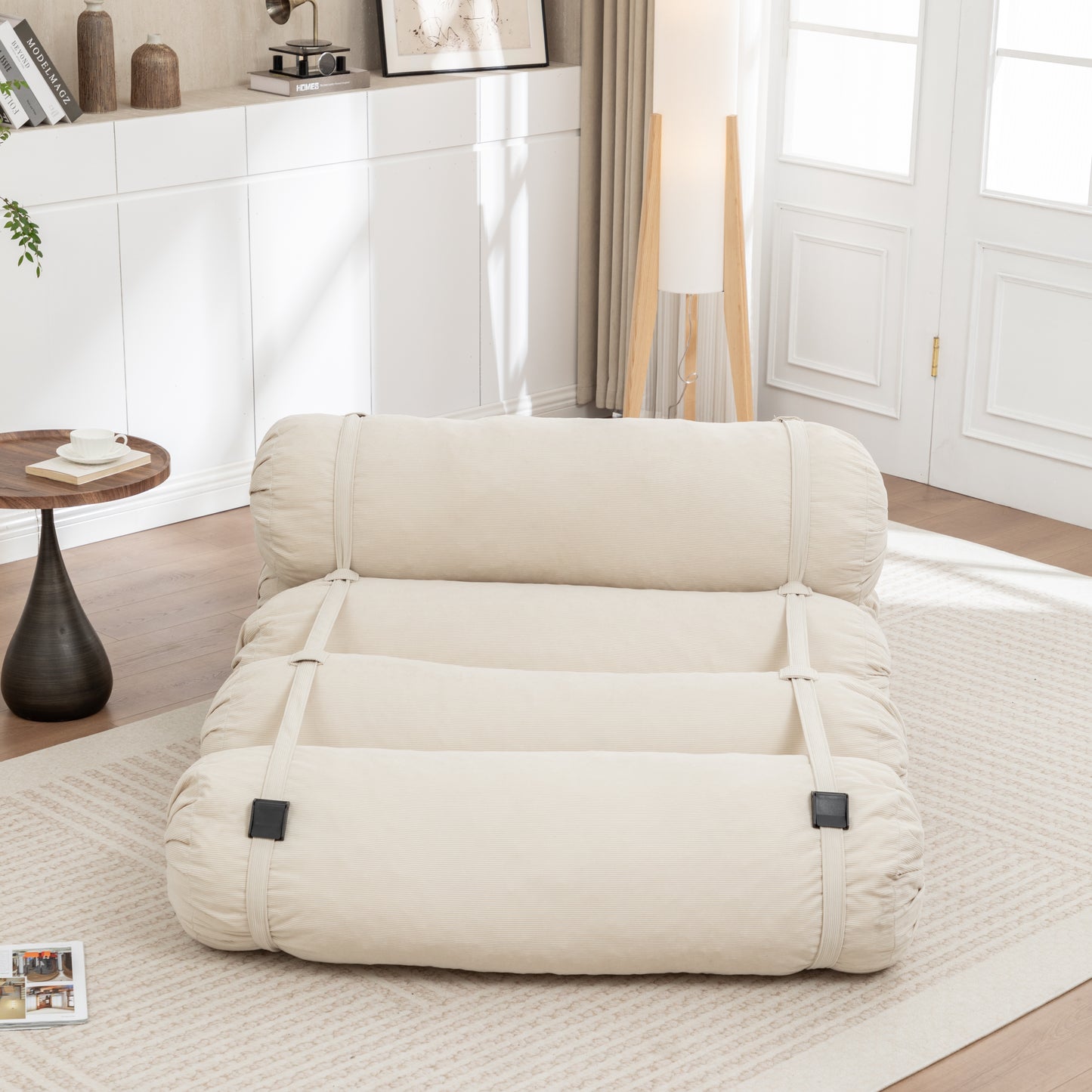 Adjustable Floor Sofa, Corduroy Lazy Sofa with Adjustable Straps for Versatile Configurations, Multi-Person Leisure Chair, Suitable for Living Room, Bedroom and More image 5