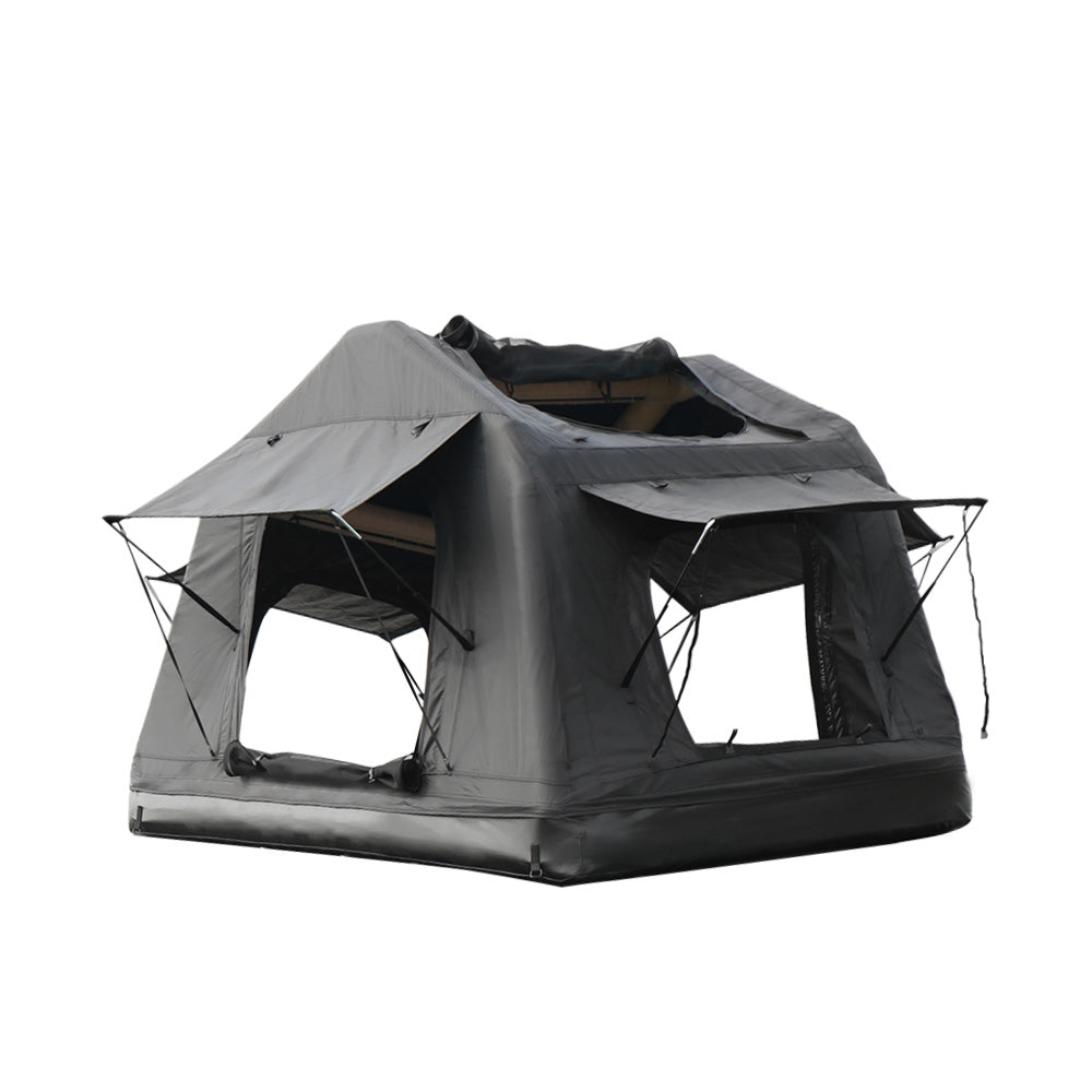 Foldable 2-3 People Amphibious Inflatable Car Roof Top Tent for camping Outdoor Glamping Camping Tent for SUV,Truck and Universal Auto Self-Driving Touring(Without Ladder, Black) image 6