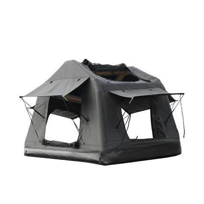Foldable 2-3 People Amphibious Inflatable Car Roof Top Tent for camping Outdoor Glamping Camping Tent for SUV,Truck and Universal Auto Self-Driving Touring(Without Ladder, Black) image 6