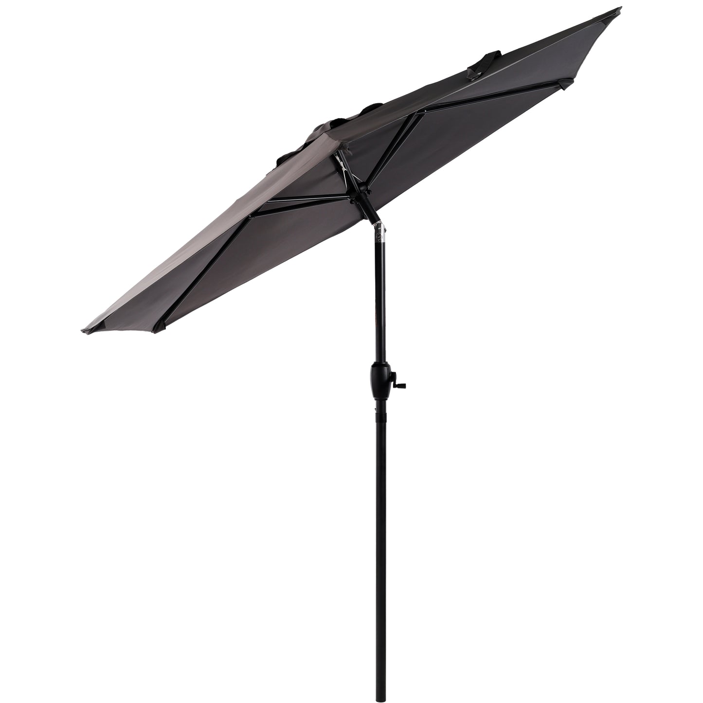 7.5 FT Patio Umbrella, Outdoor Market Yard Umbrella, Sun Shade Umbrella with Push Button Tilt and Crank Mechanism for Garden, Deck, Pool and Backyard, Not Include Umbrella Base, Grey image 8
