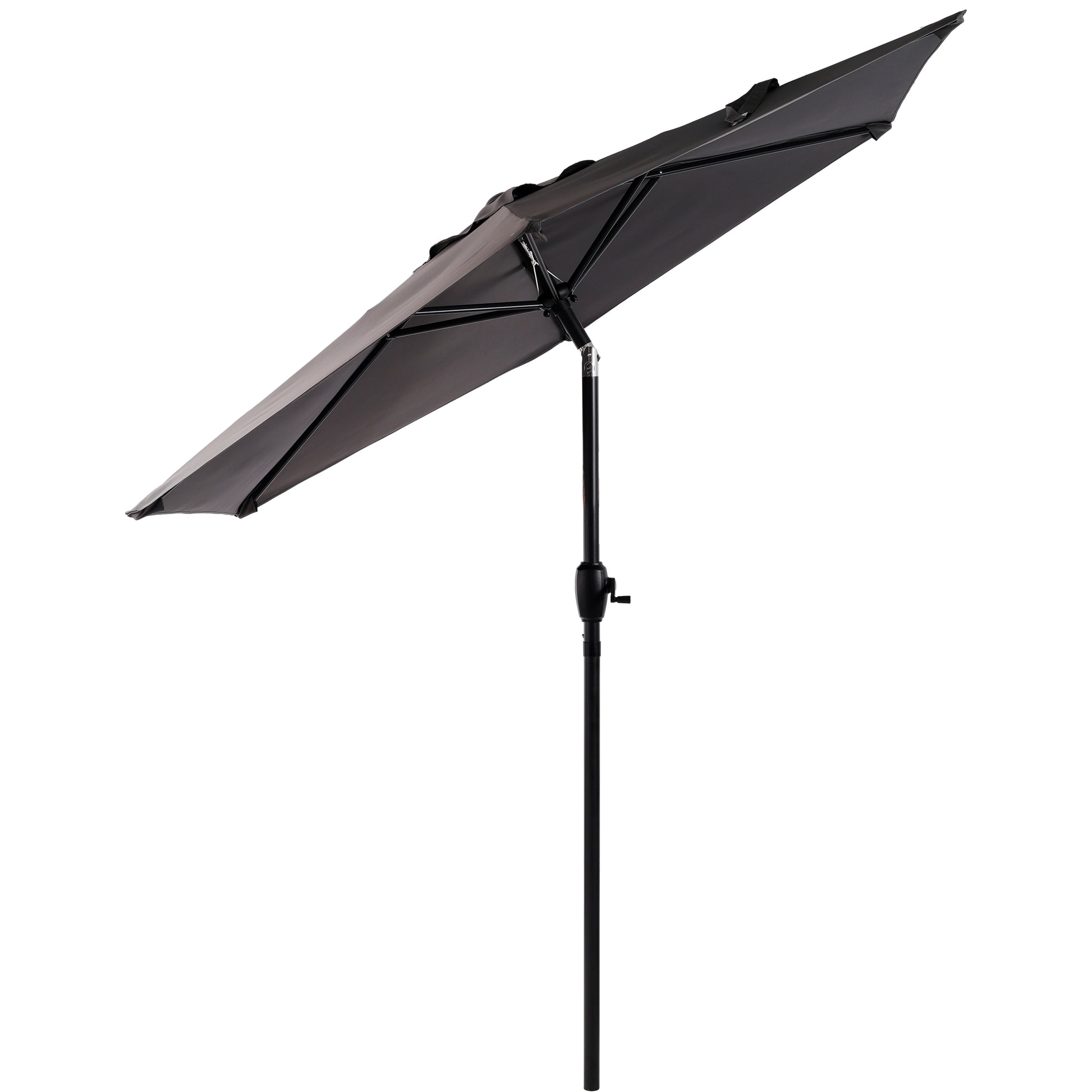 7.5 FT Patio Umbrella, Outdoor Market Yard Umbrella, Sun Shade Umbrella with Push Button Tilt and Crank Mechanism for Garden, Deck, Pool and Backyard, Not Include Umbrella Base, Grey image 8