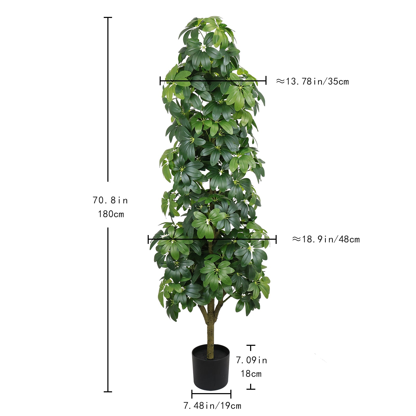 6FT Artificial Tree Realistic Faux Tree, Suitable for Indoor and Outdoor Decoration,1pc/set image 6