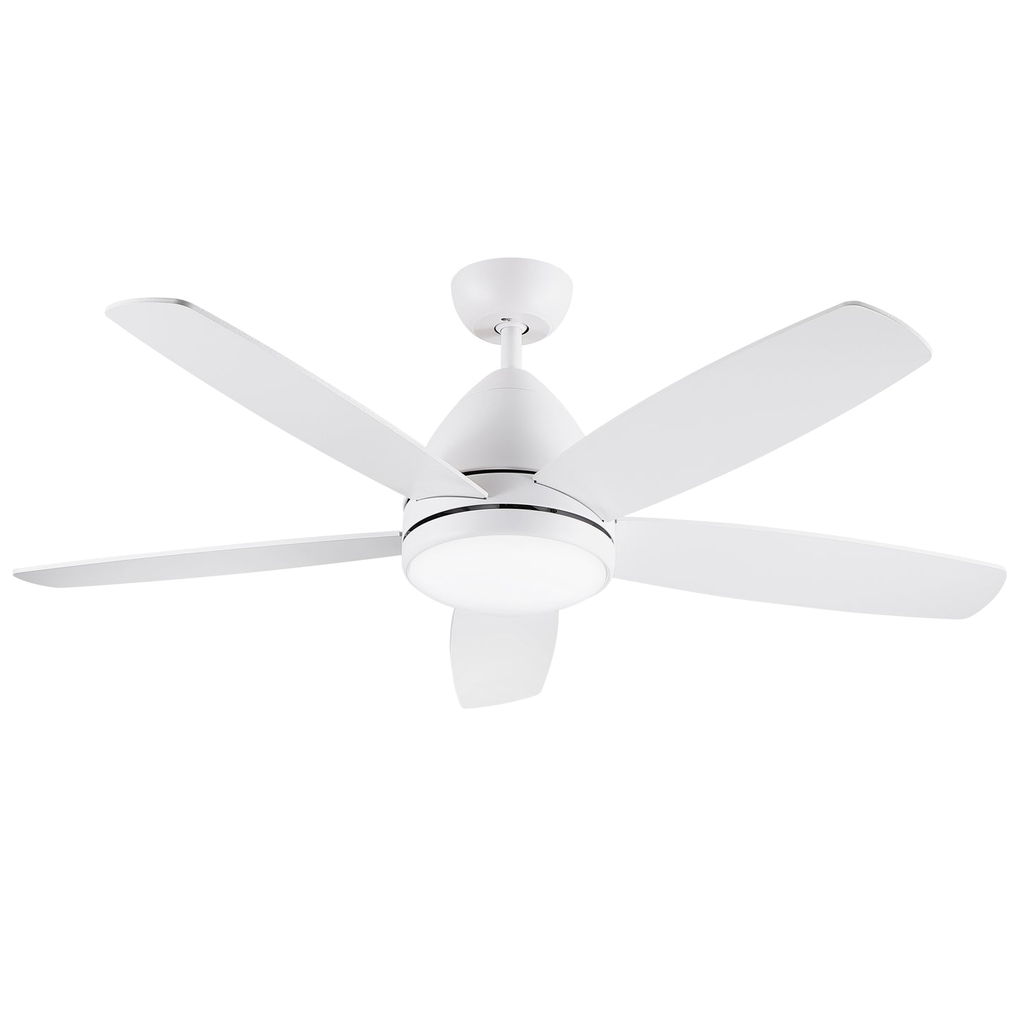 52 in. Indoor White Ceiling Fan with Intergrated LED Light Kit, Remote Control, 5 Plywood Blades and Work with Smart APP image 9