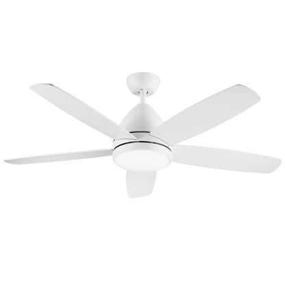 52 in. Indoor White Ceiling Fan with Intergrated LED Light Kit, Remote Control, 5 Plywood Blades and Work with Smart APP image 9