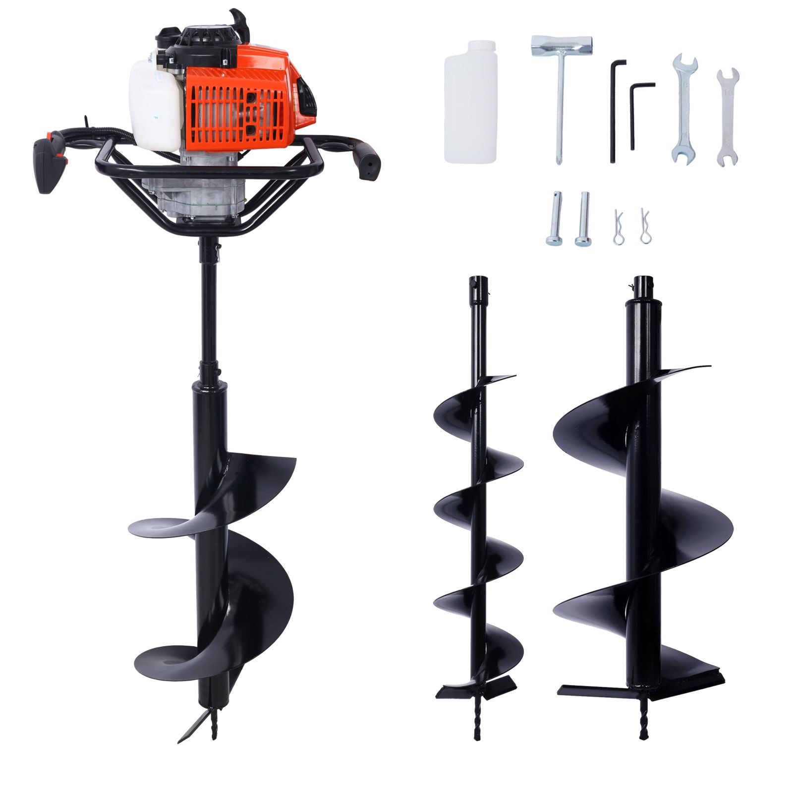 2.7HP Post Hole Digger 63cc Gas-Powered 2-Stroke Auger Digging Drill Shaft Size 3/4" ,EPA certificated with L6"+L10"+L12 image 1