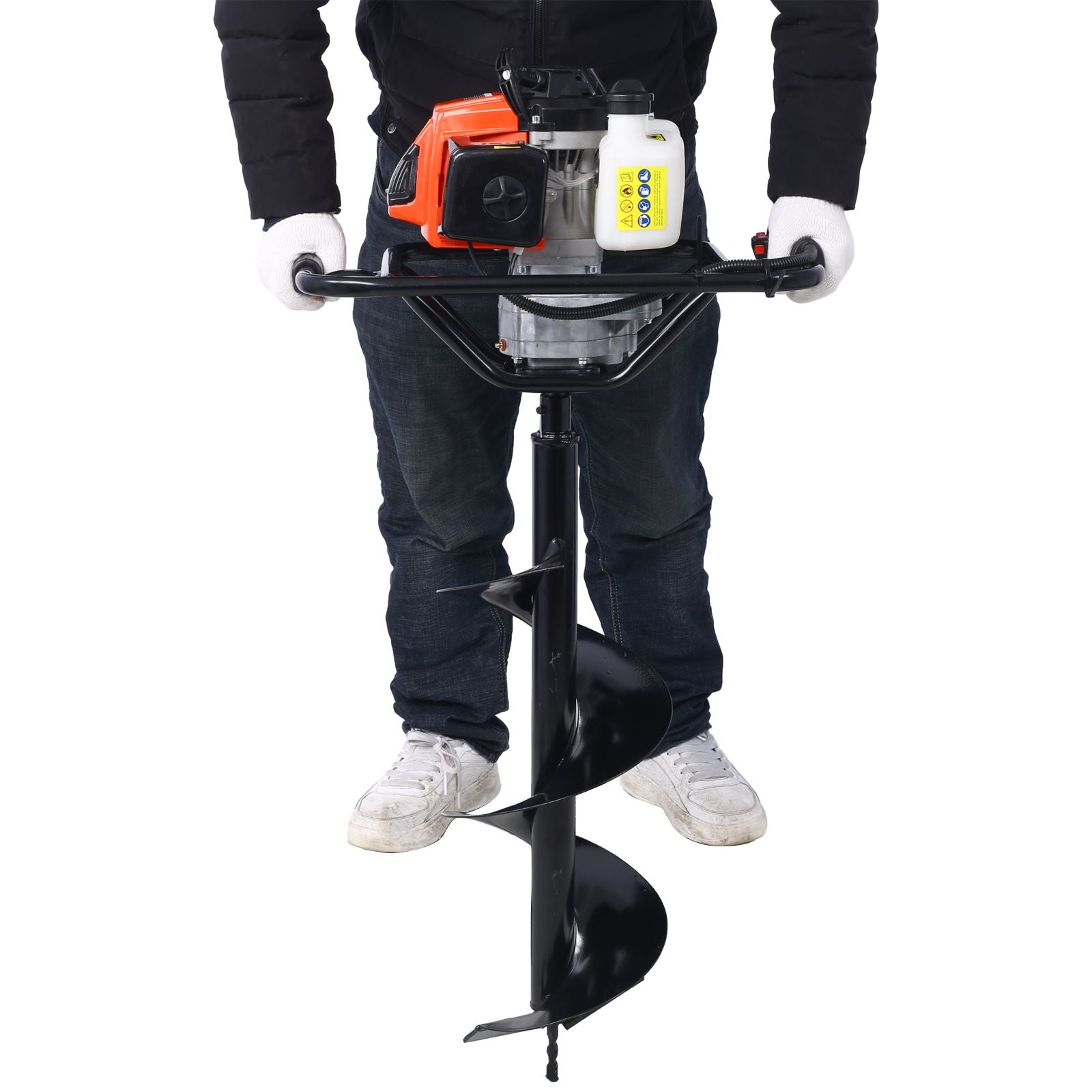 2.7HP Post Hole Digger 63cc Gas-Powered 2-Stroke Auger Digging Drill Shaft Size 3/4" ,EPA certificated with L6"+L10"+L12 image 7