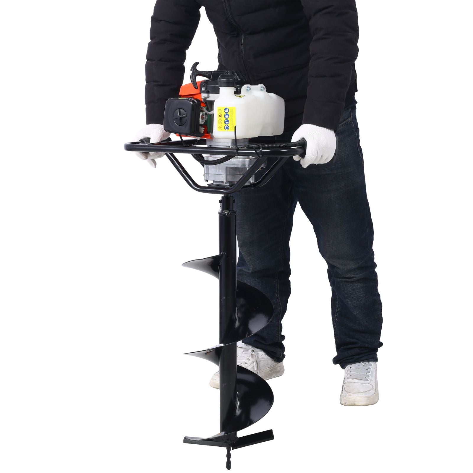 2.7HP Post Hole Digger 63cc Gas-Powered 2-Stroke Auger Digging Drill Shaft Size 3/4" ,EPA certificated with L6"+L10"+L12 image 6