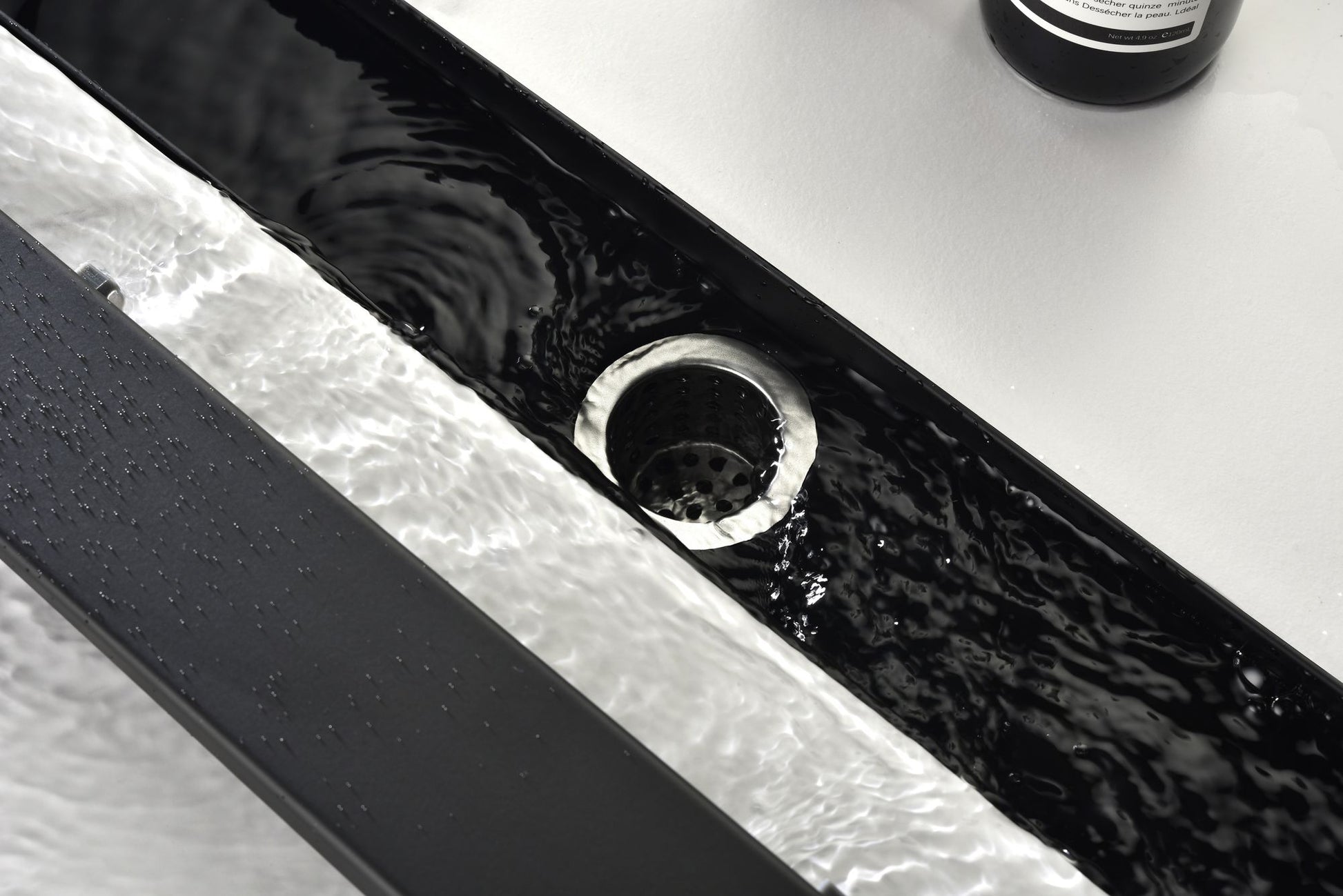 28 Inches Linear Shower Drain with Removable Cover, 304 Stainless Shower Drain Included Hair Strainer and Leveling Feet, image 8