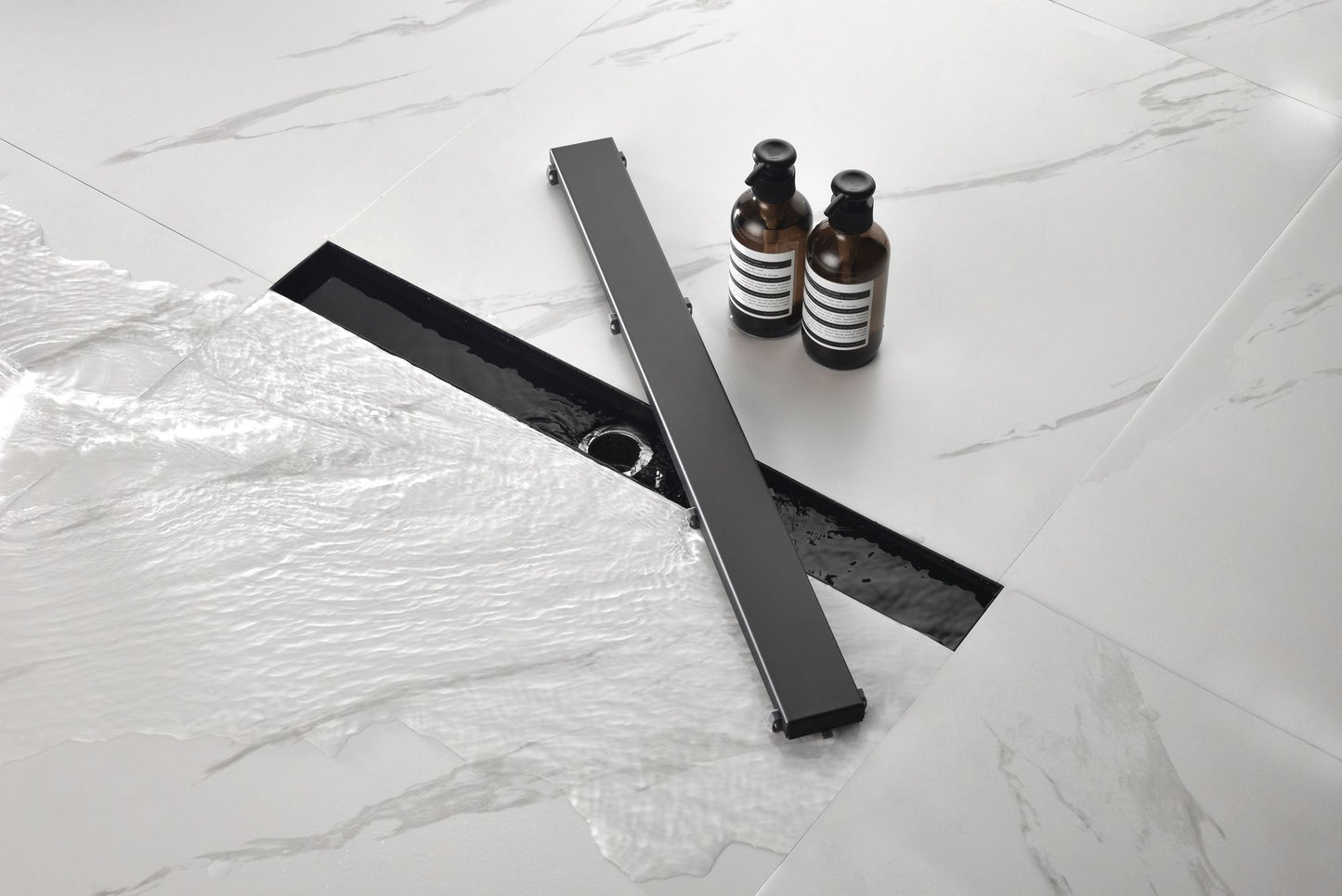 28 Inches Linear Shower Drain with Removable Cover, 304 Stainless Shower Drain Included Hair Strainer and Leveling Feet, image 19