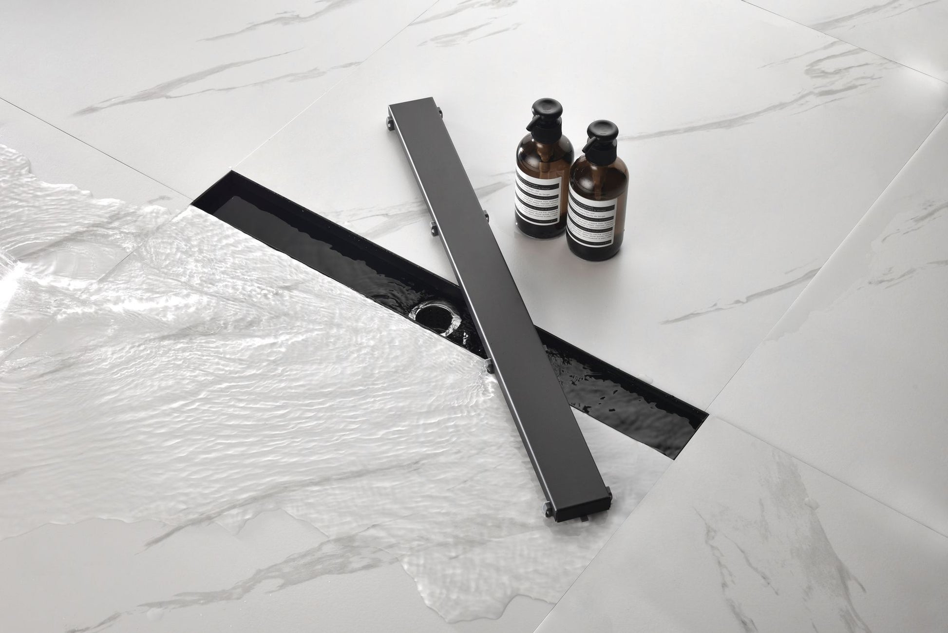28 Inches Linear Shower Drain with Removable Cover, 304 Stainless Shower Drain Included Hair Strainer and Leveling Feet, image 19