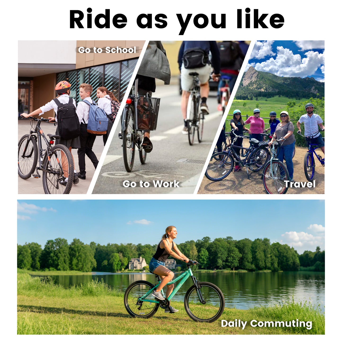 A24208D Mountain Bike 24/26 Inch, High-Density Carbon Steel Frame, 21 Speed, Front Suspension, Dual V-Brakes, 80% Pre-Assembled for Men Women Teens image 8
