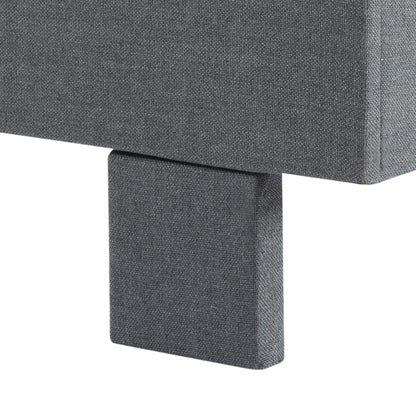 King Size Platform Bed Frame, Upholstered Tufted Headboard with Solid Wood Slats Support, Adjustable Height: 39.57～43.5 Inches, Dark Gray image 7