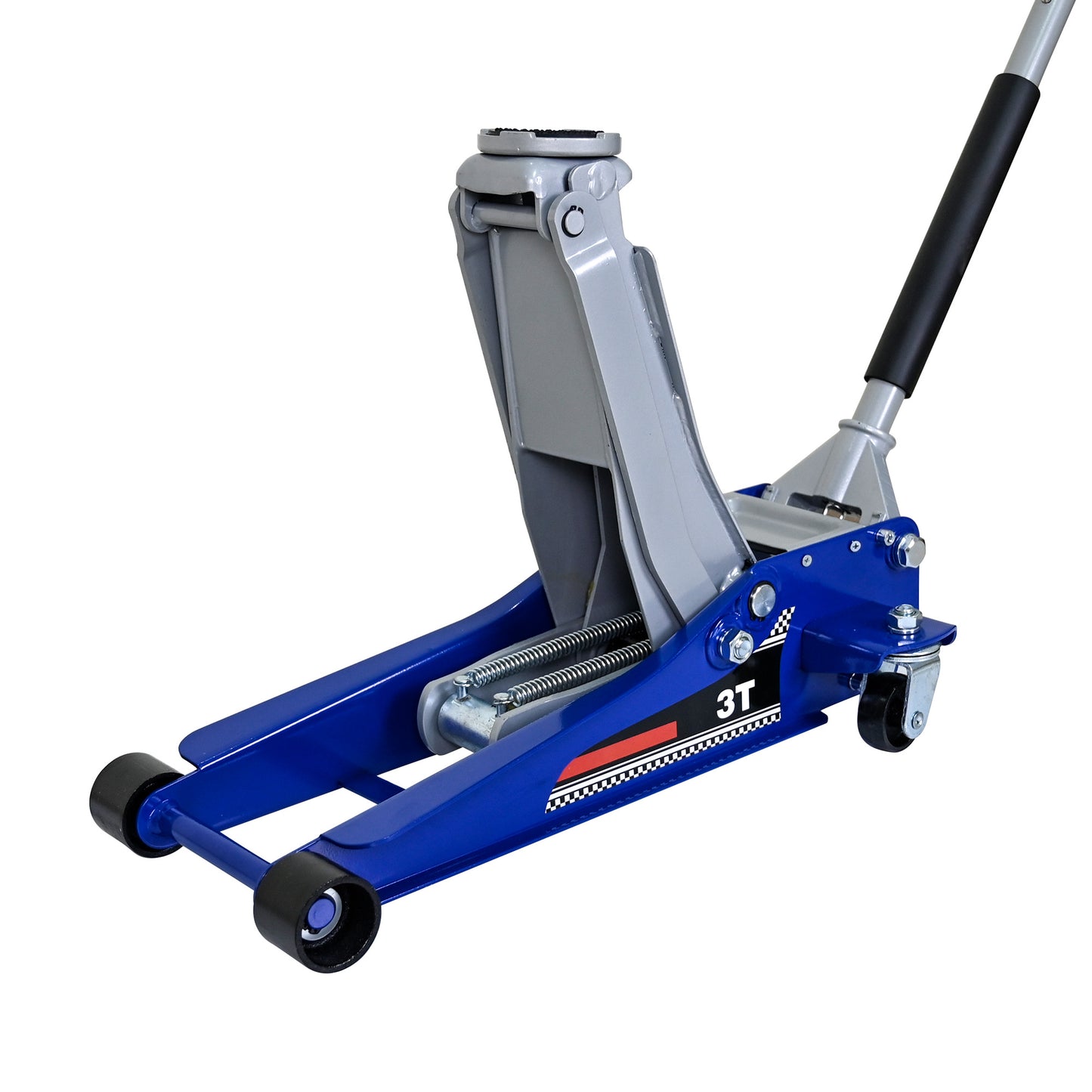 Low-Position Steel Vehicle Floor-mounted Hydraulic Jack with Dual-piston Quick-lift Pump, 3-Ton(6,600 lb.) Capacity. image 5