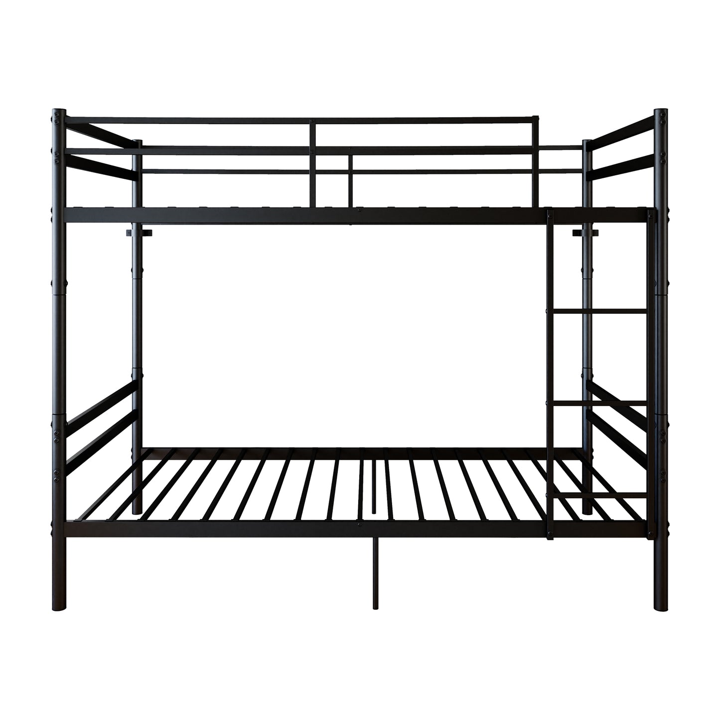 Bunk Bed with Ladder and high Guardrail Metal Bunk Bed, Storage Space, Noise Free,Twin Over Twin Size,BLACK image 12