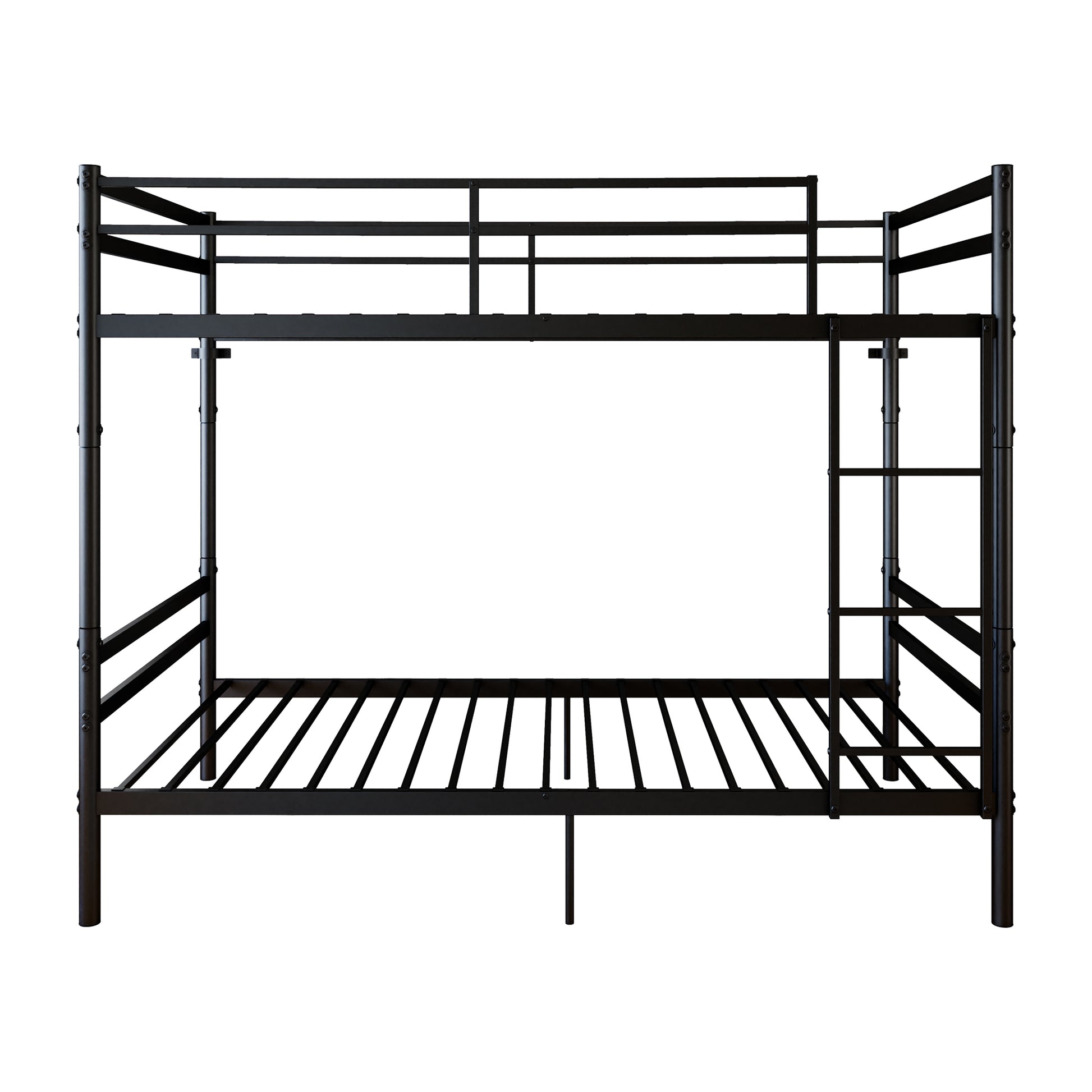 Bunk Bed with Ladder and high Guardrail Metal Bunk Bed, Storage Space, Noise Free,Twin Over Twin Size,BLACK image 12