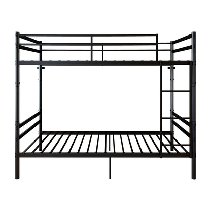 Bunk Bed with Ladder and high Guardrail Metal Bunk Bed, Storage Space, Noise Free,Twin Over Twin Size,BLACK image 12