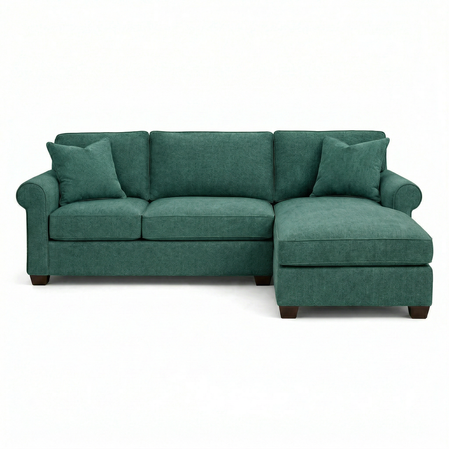 Irlanda Sectional – Made in USA, Custom Fabric Options, L-Shaped Sectional Wholesale Sectional Furniture - Velvet Antique Kelly Green - Velvet image 4