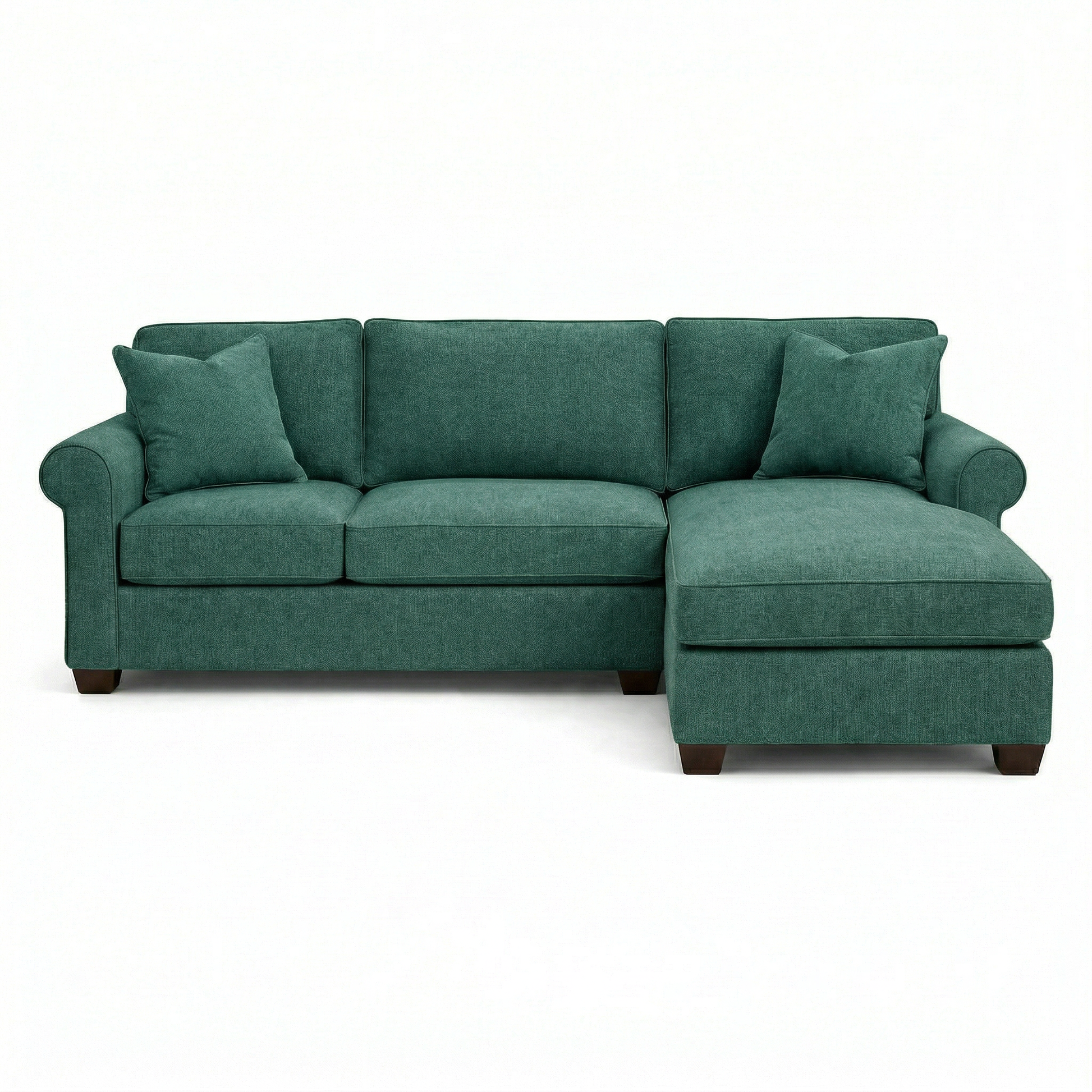 Irlanda Sectional – Made in USA, Custom Fabric Options, L-Shaped Sectional Wholesale Sectional Furniture - Velvet Antique Kelly Green - Velvet image 4