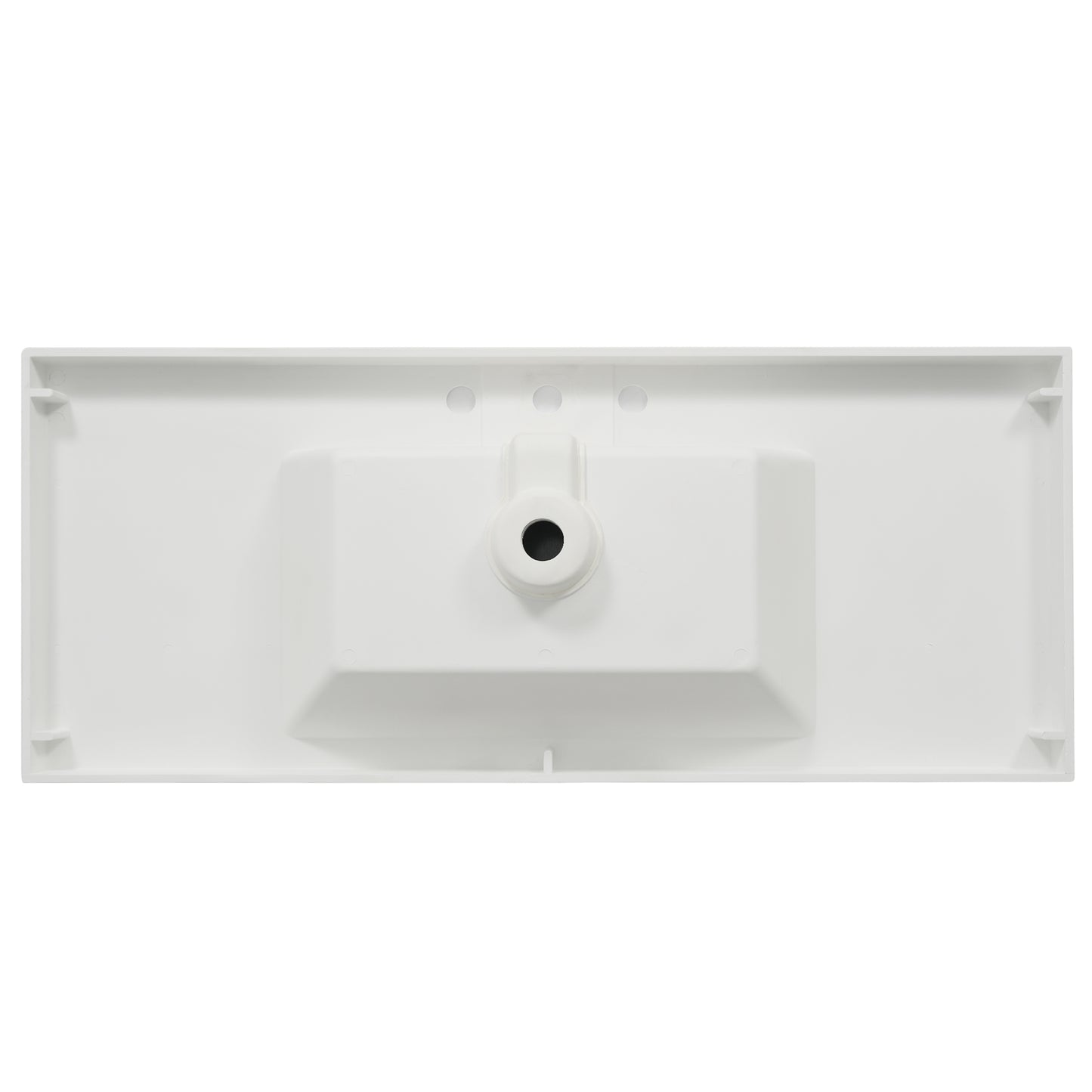 48" Resin Basin for Bathroom Vanity, Bathroom Sinks with 3-Faucet Holes, Vanity Top only, Bright White image 8