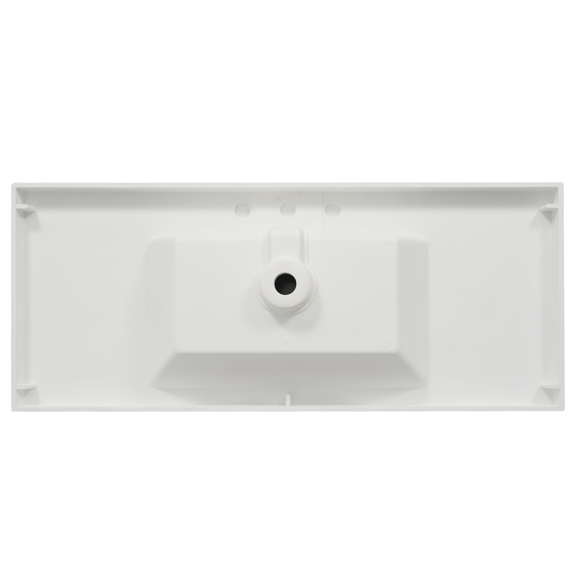 48" Resin Basin for Bathroom Vanity, Bathroom Sinks with 3-Faucet Holes, Vanity Top only, Bright White image 8