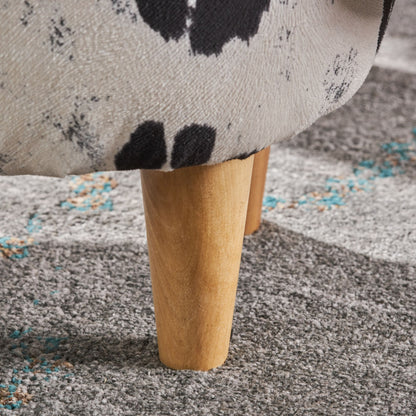 Animal Ottoman/Footstool, Black and White Cow-Shaped Ottoman, Modern Ottoman, Modern Accent Stool Home Decor, Suitable for Living Room, Bedroom, Porch, Garden, Backyard, Balcony image 4