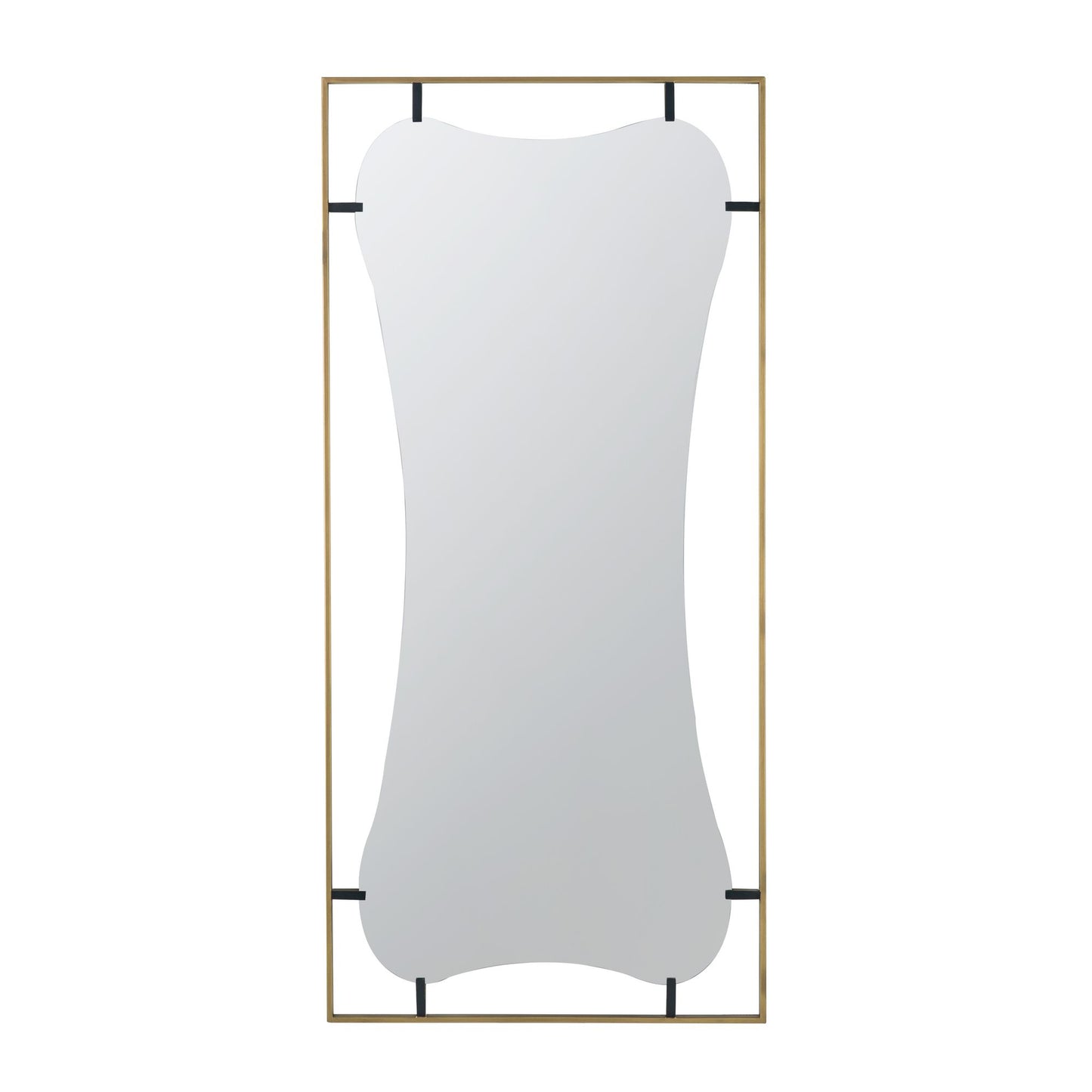28x1.5x60" Poppy Mirror with Gold Metal Frame Contemporary Design Wall Decor for Bathroom, Entryway image 4