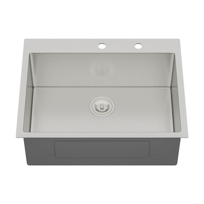28x22x10 inch Kitchen Sink Drop In 16 Gauge Stainless Steel 28" Single Bowl Topmount Kitchen Sink Basin image 9