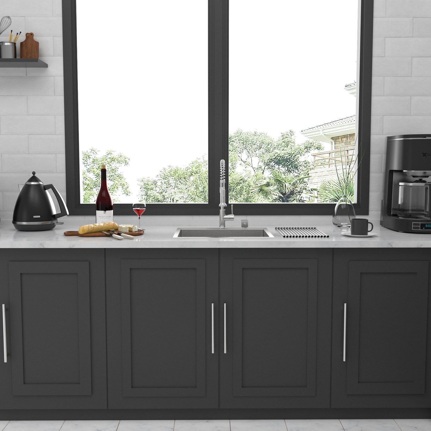 28x22x10 inch Kitchen Sink Drop In 16 Gauge Stainless Steel 28" Single Bowl Topmount Kitchen Sink Basin image 4