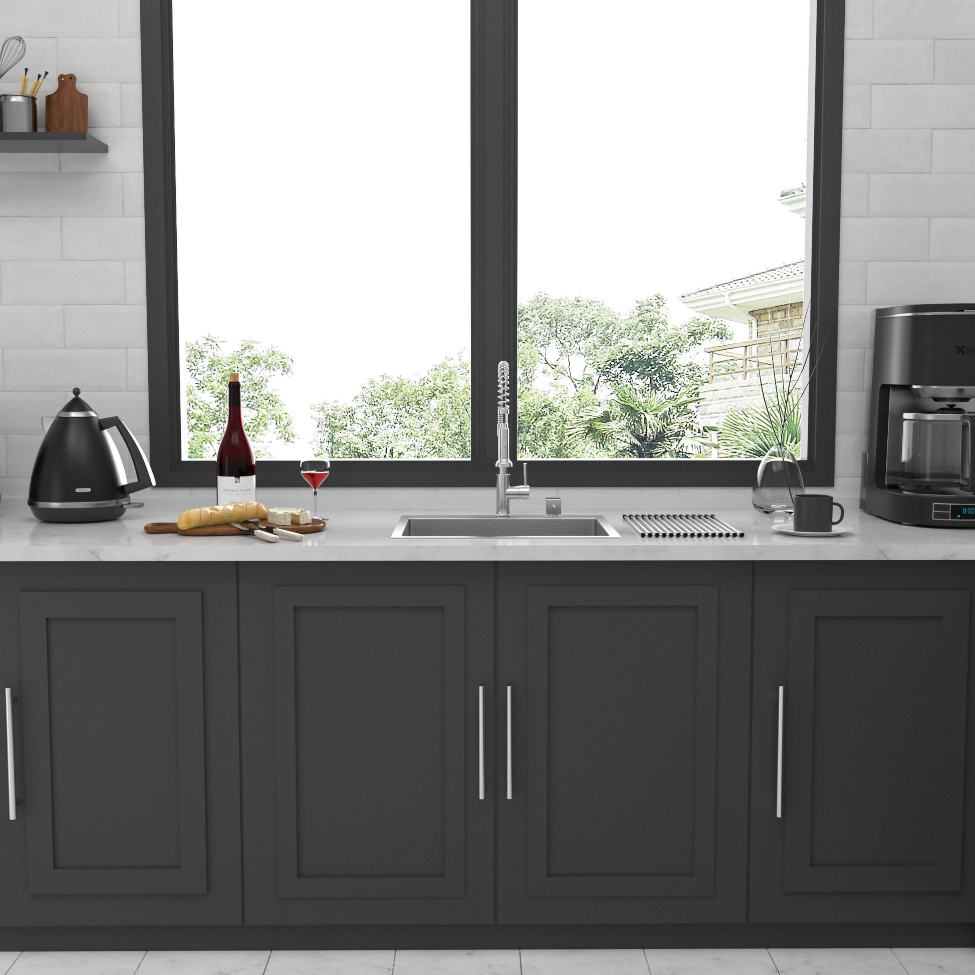 28x22x10 inch Kitchen Sink Drop In 16 Gauge Stainless Steel 28" Single Bowl Topmount Kitchen Sink Basin image 4