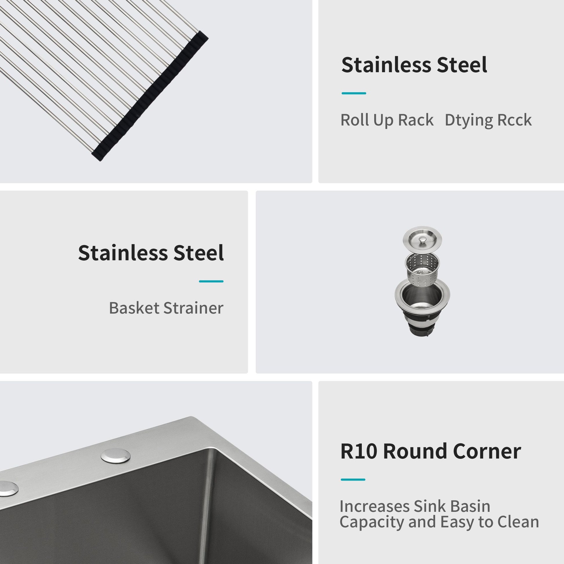 28x22x10 inch Kitchen Sink Drop In 16 Gauge Stainless Steel 28" Single Bowl Topmount Kitchen Sink Basin image 6