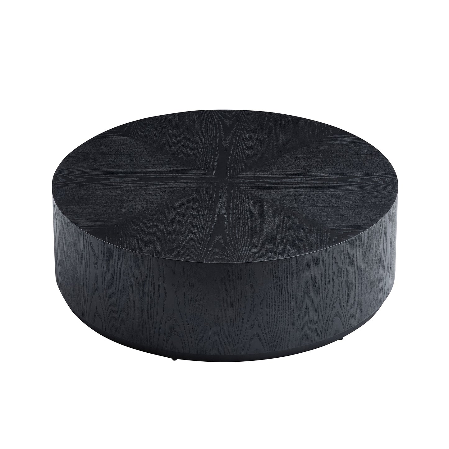 35.43 Inch Modern Round Coffee Table MDF Coffee Table for Living Room,Drum Center Table for Apartment,No Need Assembly,Black W2582P188323 image 3