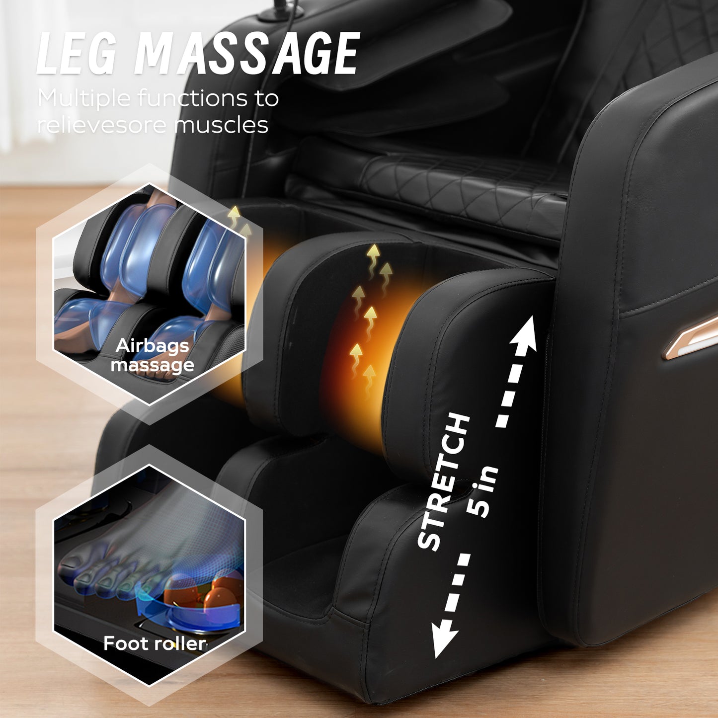 Massage Chair Recliner with Zero Gravity with Full Body Air Pressure image 6