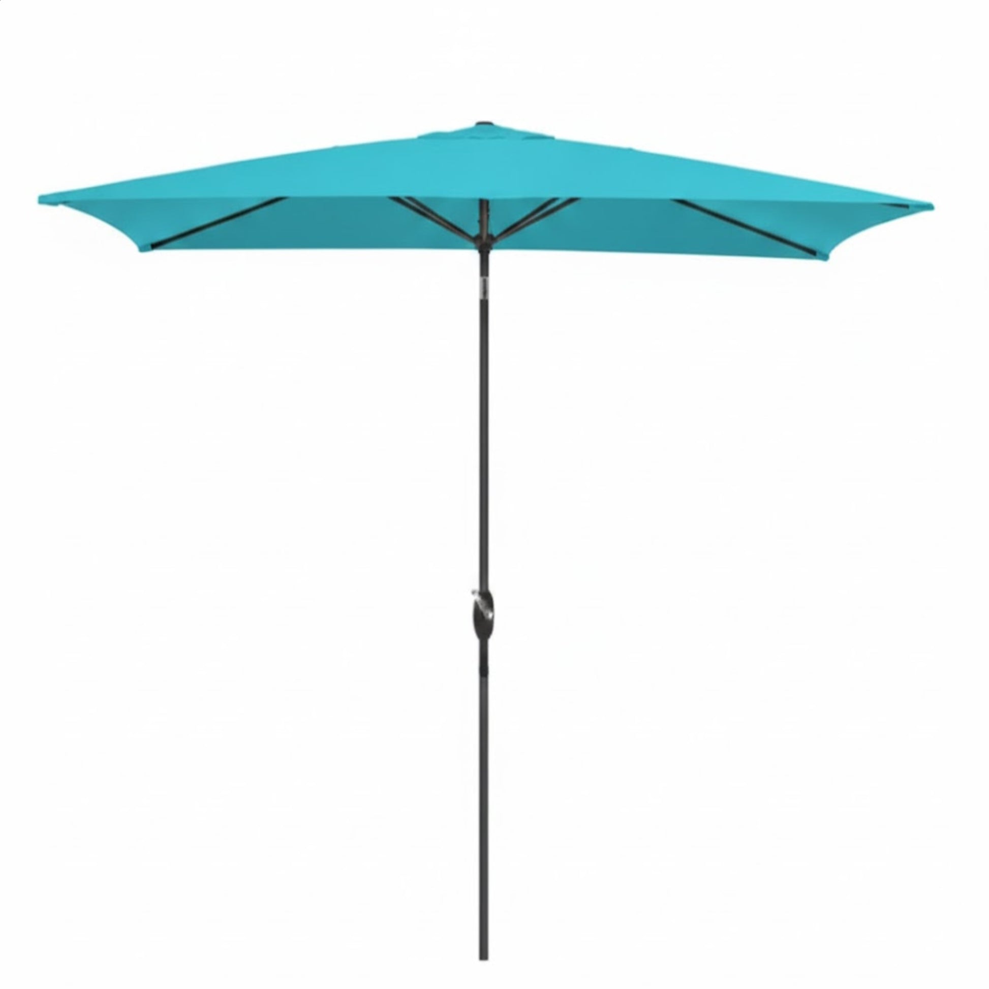 6.5 x 10 ft Turquoise Rectangular Patio Umbrella with Crank, Tilt, Polyester UV-Resistant Canopy for Pool, Backyard & Patio (Without base) image 1