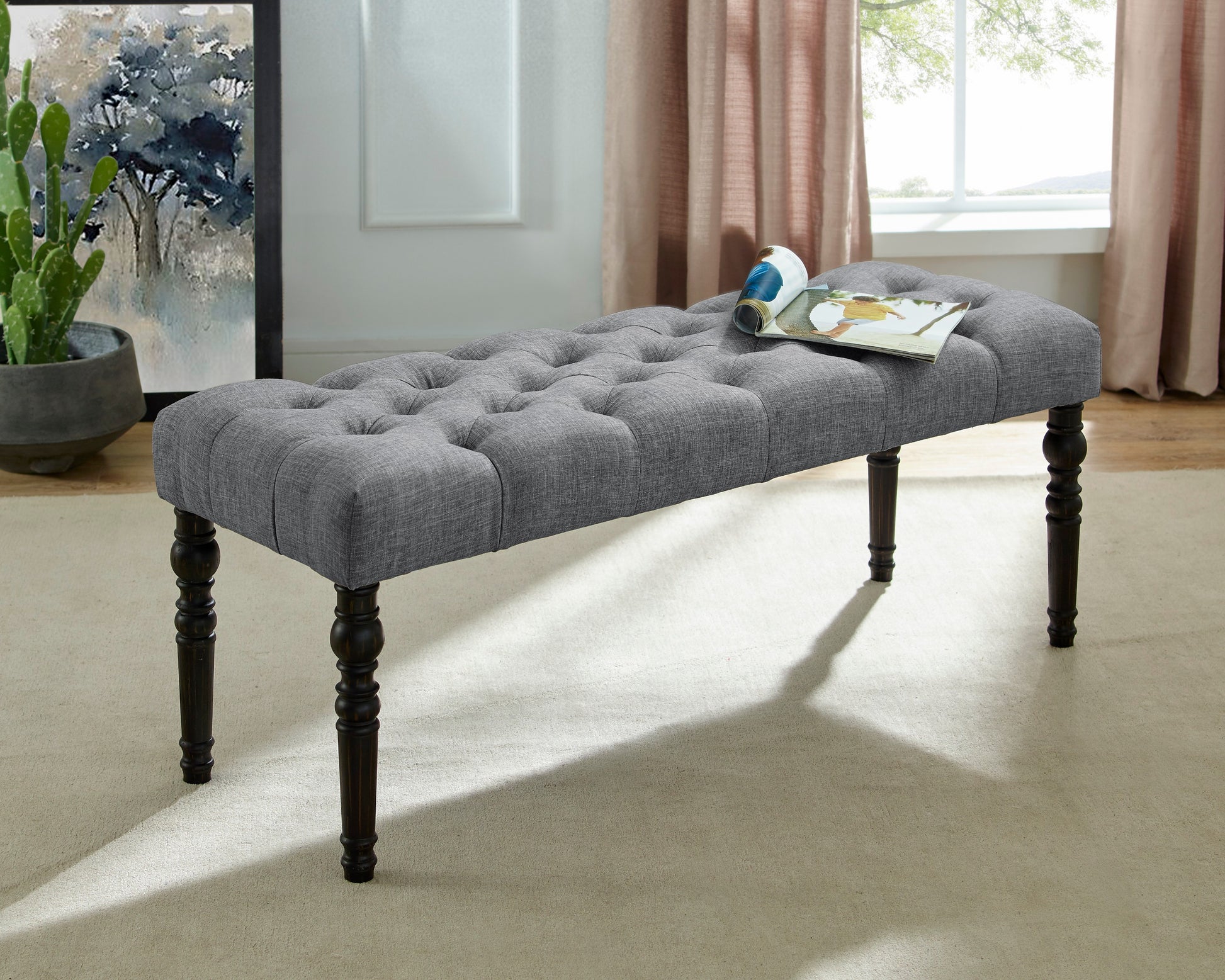 Leviton Urban Style Dark Wash Wood Dining Set: Table, 4 Chairs and Bench image 5