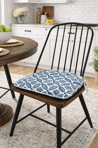 SAME ASW419P464783Outdoor Patio Chair Cushions, Water-Repellent U-Shape Thick Foam Seat Cushions with Ties, 17"x16"x2" All-Weather Cushions for Garden, Patio & Dining Chairs (Set of 4)-Soft Slate Blue image 3