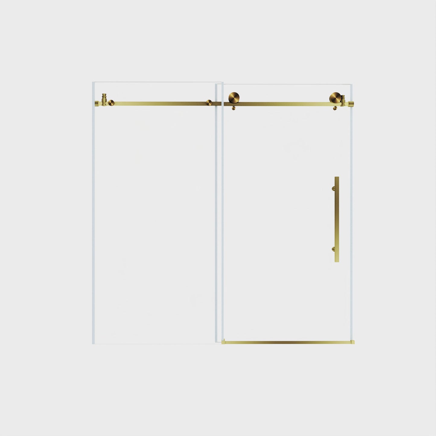 Frameless shower door 56-60 "W x 60" H, 1/4 "(6 mm) Clear Tempered Glass, Explosion Proof Film, Stainless Steel Handle,Brushed Gold image 9