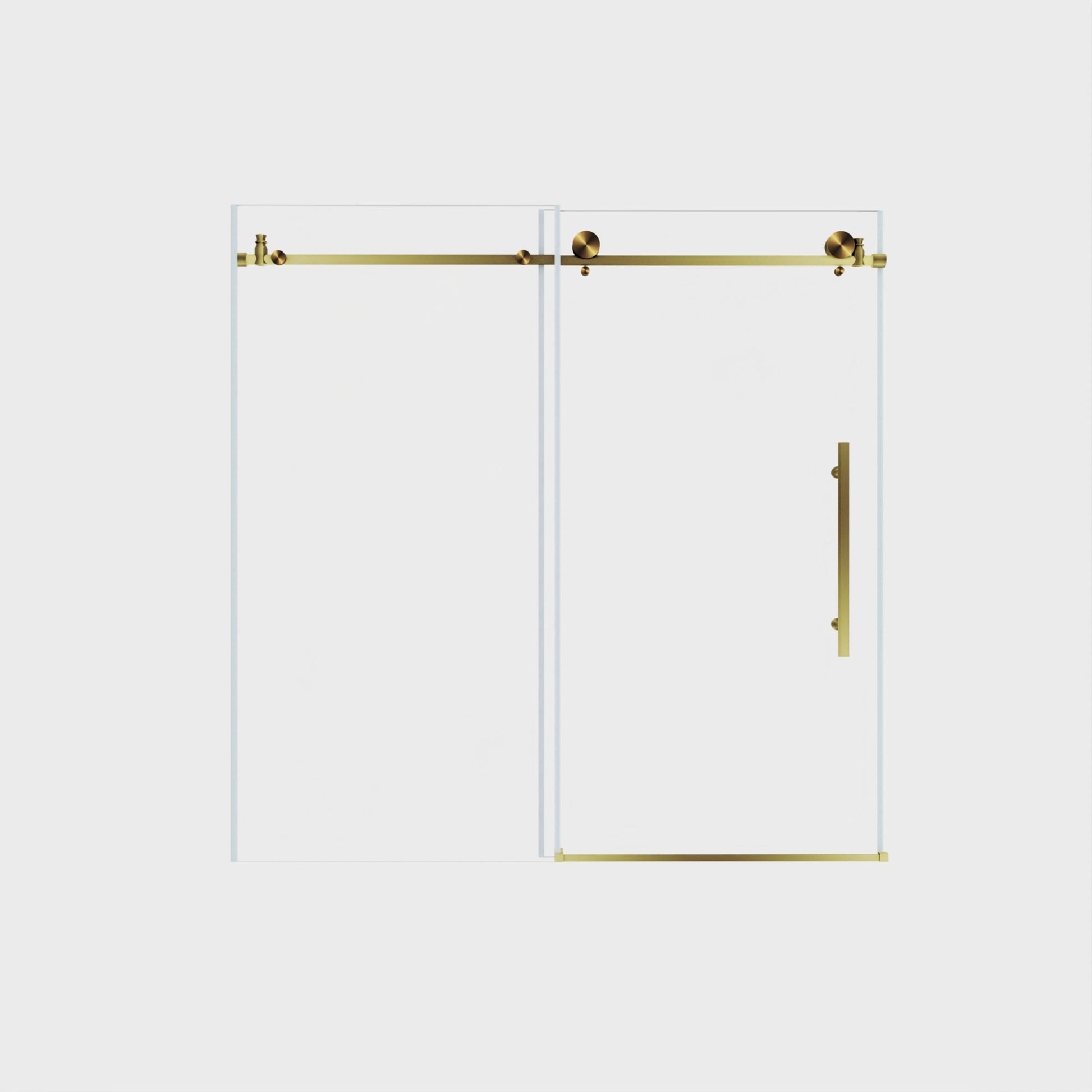 Frameless shower door 56-60 "W x 60" H, 1/4 "(6 mm) Clear Tempered Glass, Explosion Proof Film, Stainless Steel Handle,Brushed Gold image 9
