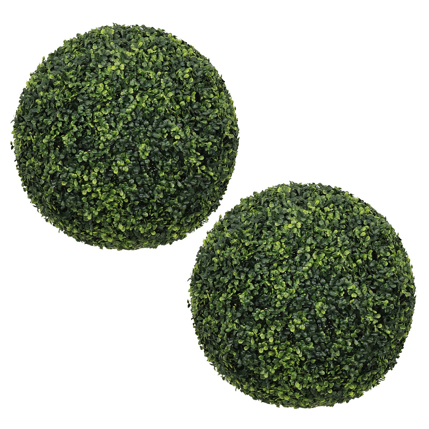 18.5IN dark Artificial Topiary Balls Outdoor Faux Boxwood Decorative Green Spheres for Garden Front Porch Patio Planter Decoration, 2pcs/set image 2