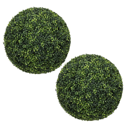 18.5IN dark Artificial Topiary Balls Outdoor Faux Boxwood Decorative Green Spheres for Garden Front Porch Patio Planter Decoration, 2pcs/set image 2