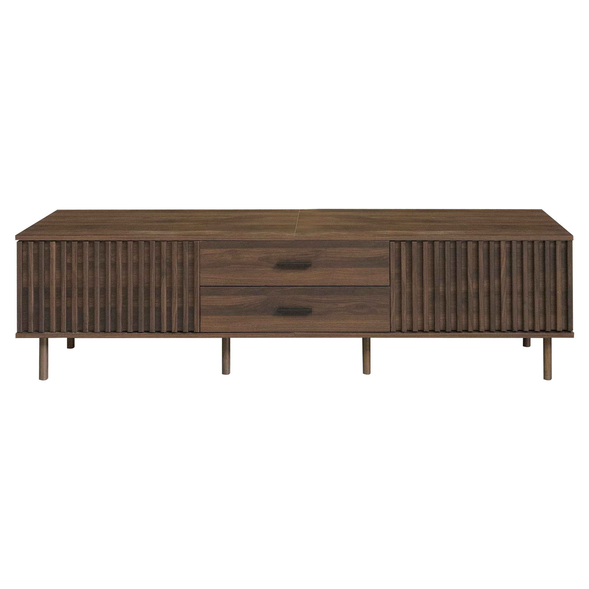 70inch Modern TV Stand for TVs up to 80 inches for Living Room, Media Entertainment Center with Ample Storage & Solid-Wood Legs image 10
