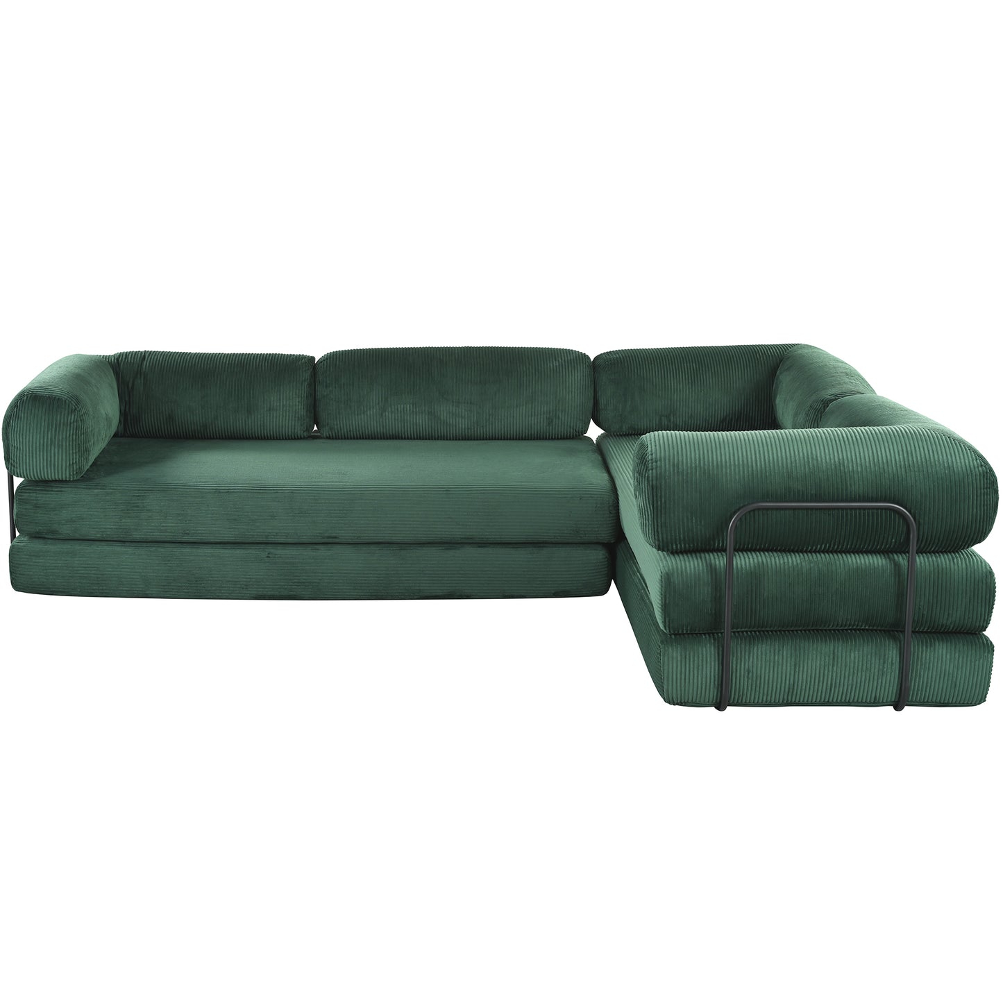 U_Style L-Shaped Modular Sofa Bed in Corduroy Fabric, Ideal for Living Rooms and Apartments(old sku:WY000463AAC) image 6