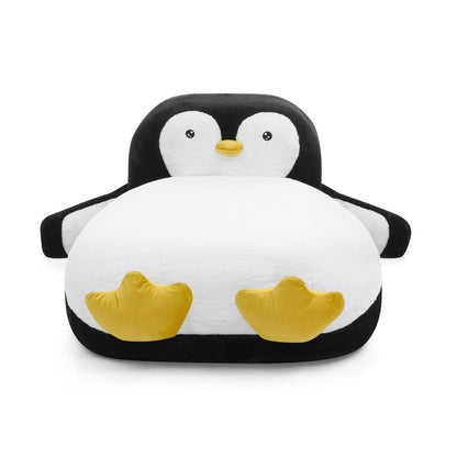 Twin Size Fluffy Faux Fur Penguin Shaped Bed Lounger Chair with 100% Sponge Filling for Kids Bedroom Playroom (88''x45''x29.5'') image 9