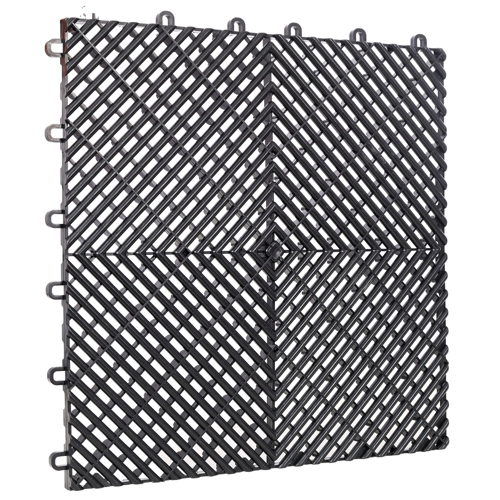 25pcs Plastic Garage Floor Mats,15.6"x15.6" Size,Non-Slip Interlocking Plastic Garage Floor Mat,Splicing Drainage Floor Tile and Shower Mat, for Garage, Garden, Kitchen & Outdoor, Black image 5
