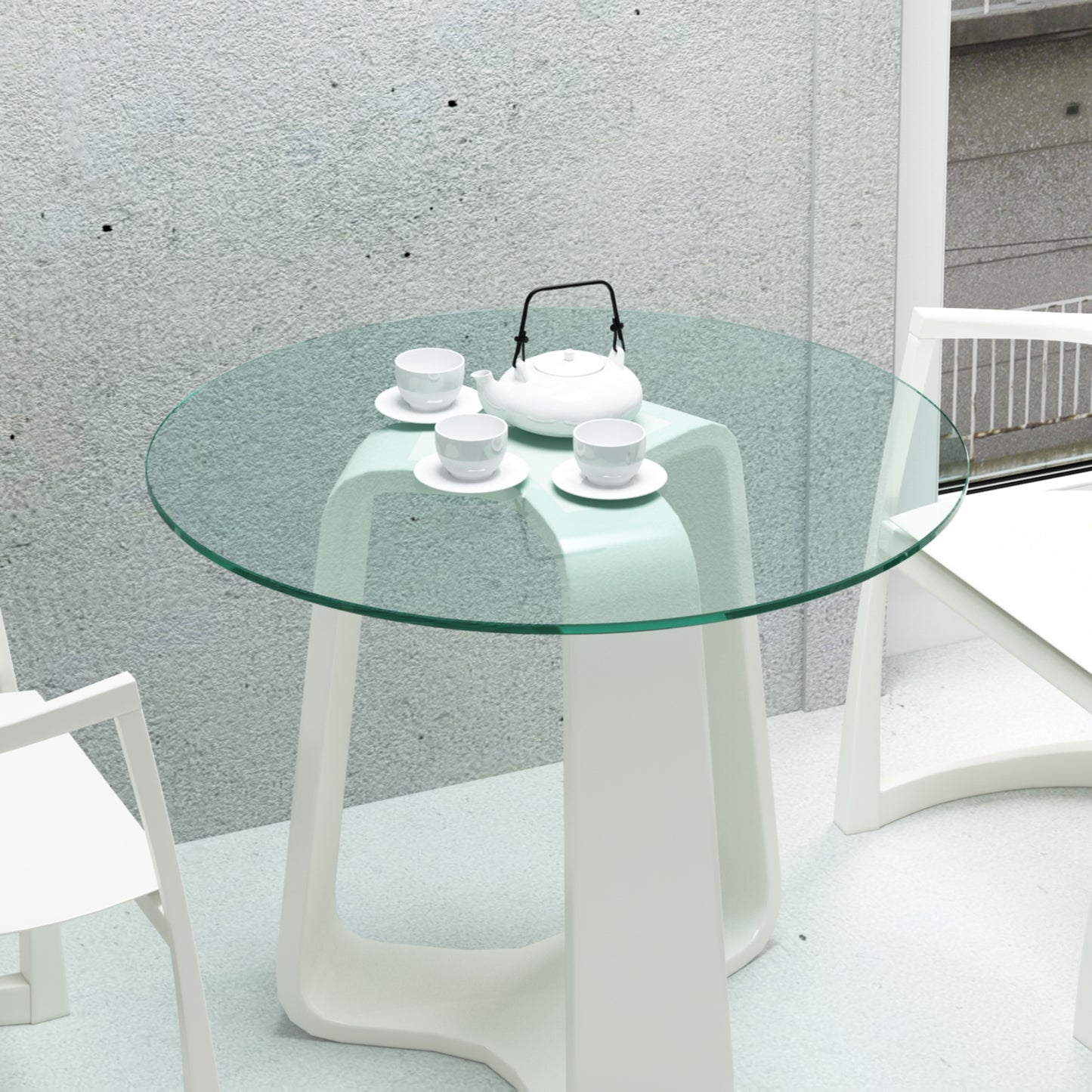 30" Inch Round Tempered Glass Table Top Clear Glass 1/4" Inch Thick Flat Polished Edge(Old Sku:W126560371) image 1